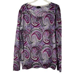 Talbots Merino Wool Paisley Sweater